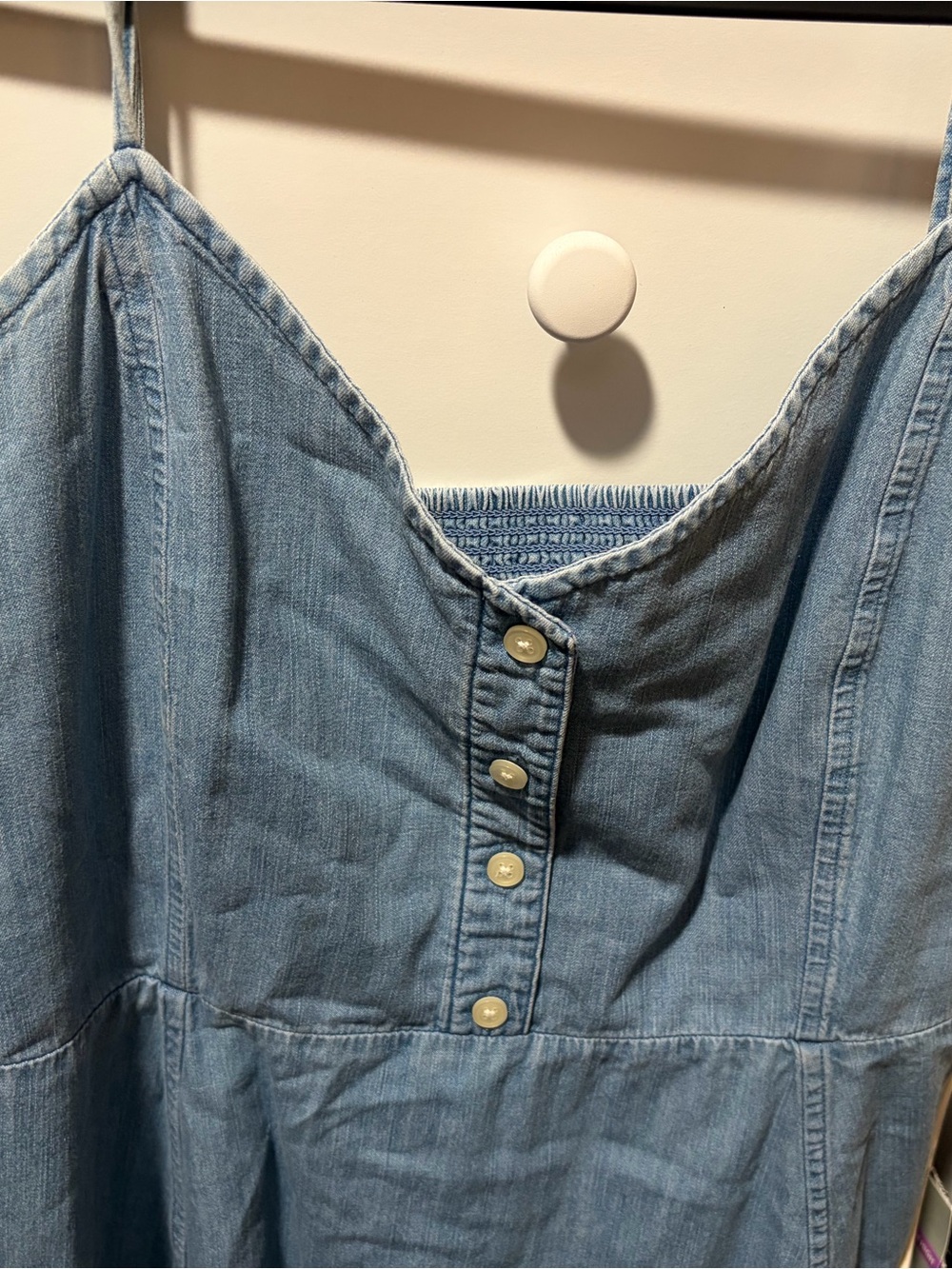 GAP Light Blue Denim Spaghetti Strap Dress - Picture 3 of 4
